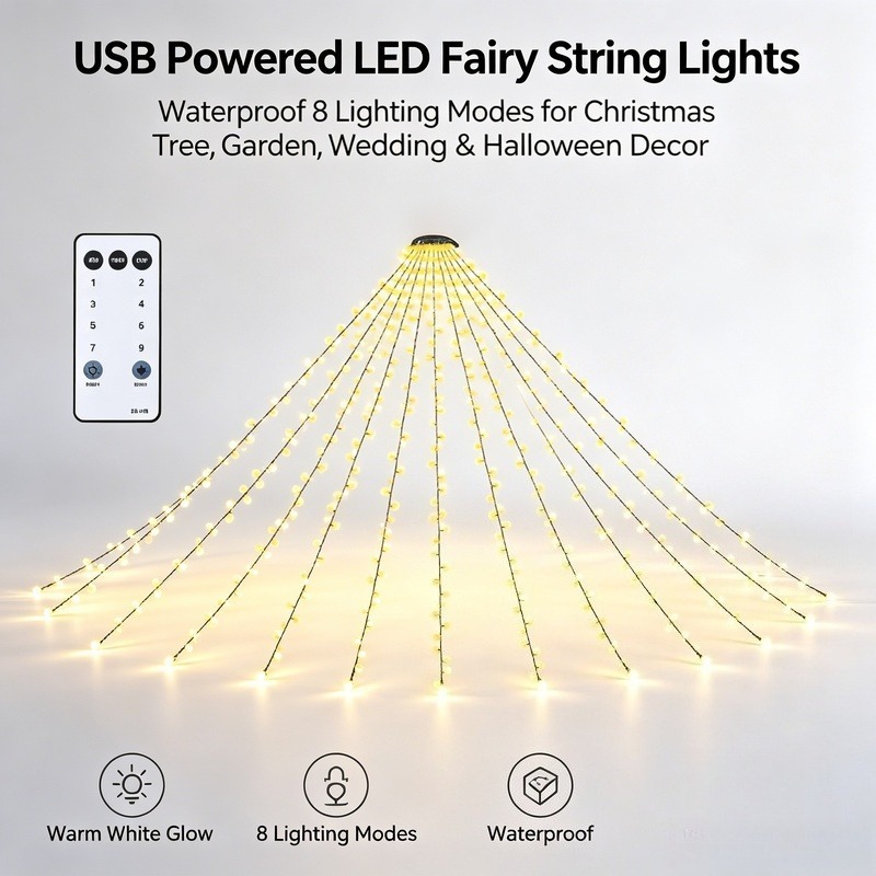 Wedding Led - Lampki LED USB, wodoodporne lampki choinkowe