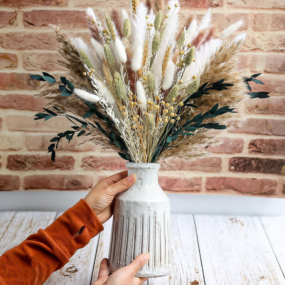 Wedding Floral Supply - 100 szt. Suszony Bukiet Trawy Pampasowej,