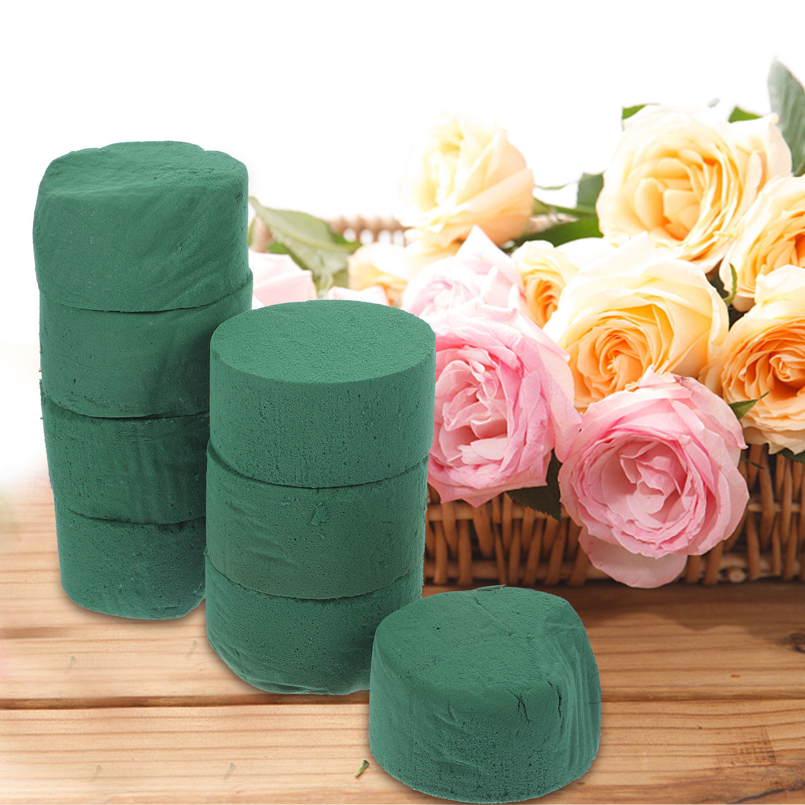 Wedding Floral Supply - 8 szt. Okrągłych bloków z pianki