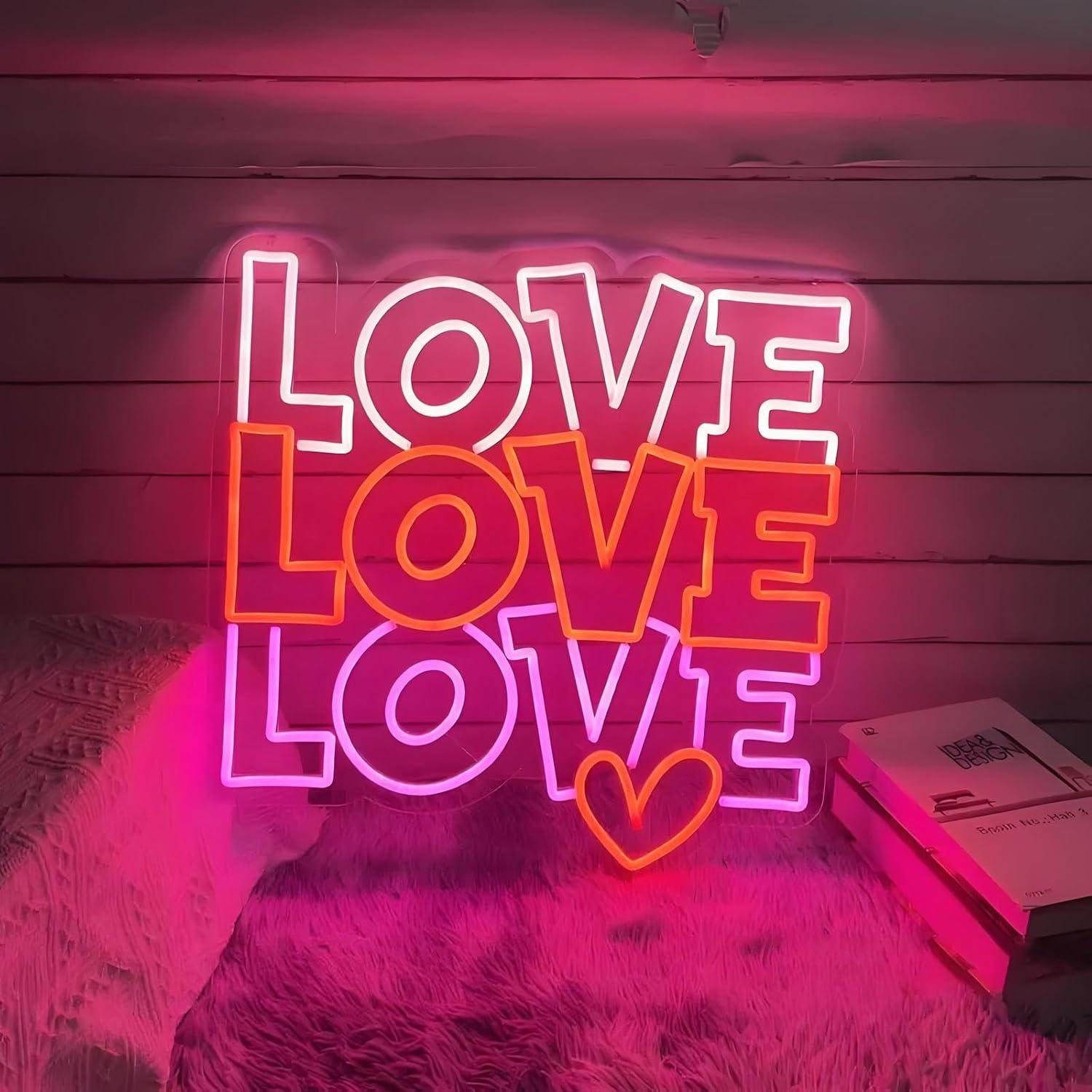 Wedding Led - Neonowy znak miłosny, ściemnialne lampki neonowe