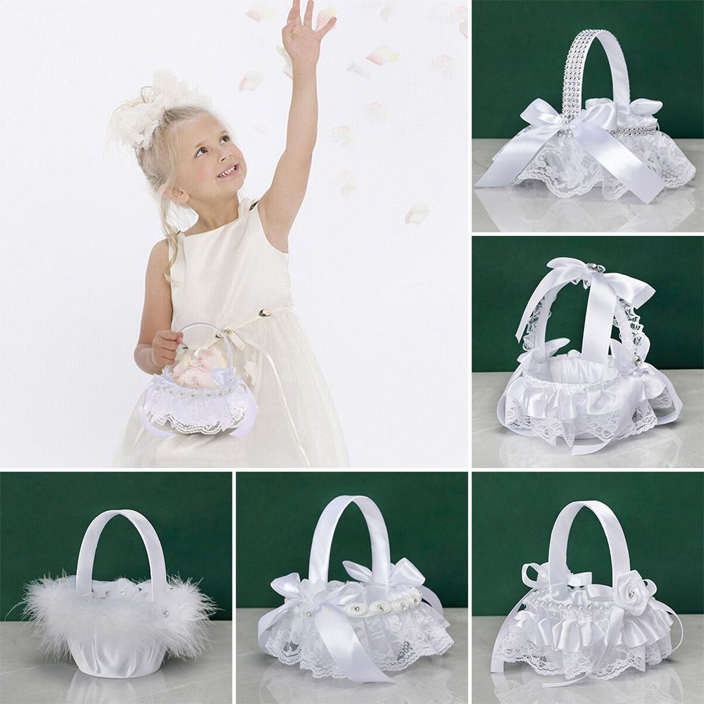 Flower Girl Basket - Kosz na kwiaty dla dziewczynki sypiącej