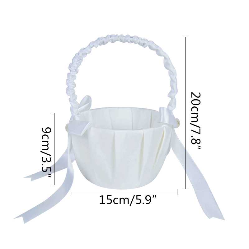 20cm biały kosz na kwiaty jedw – Flower Girl Basket recenzja i cena