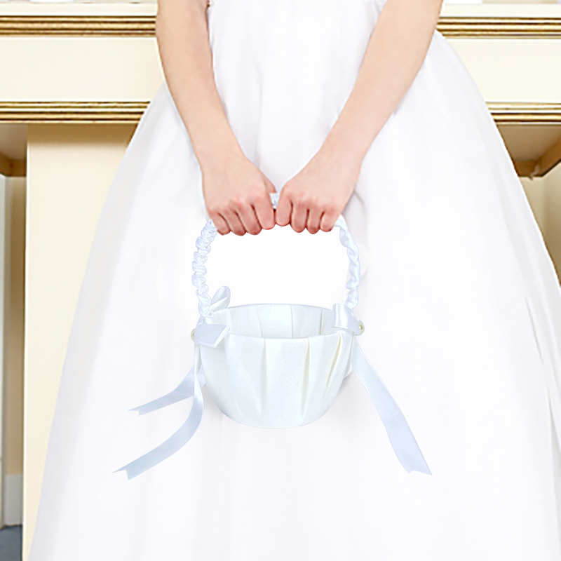 20cm biały kosz na kwiaty jedw – Flower Girl Basket recenzja i cena