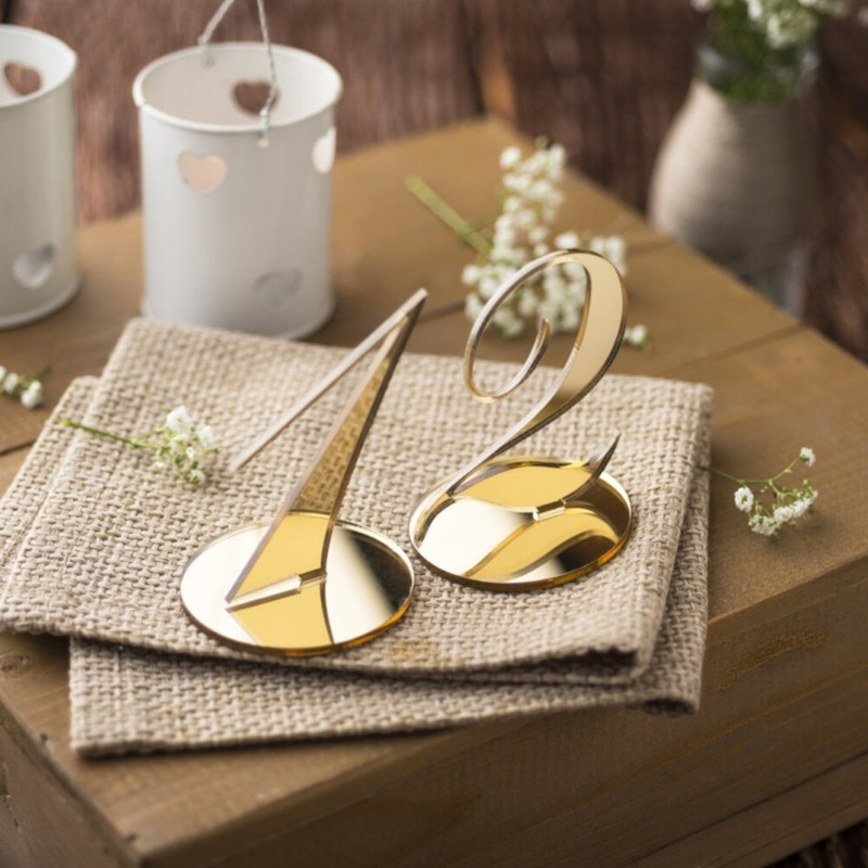Wolnostojące akrylowe numery s – Table Number Gold recenzja i cena