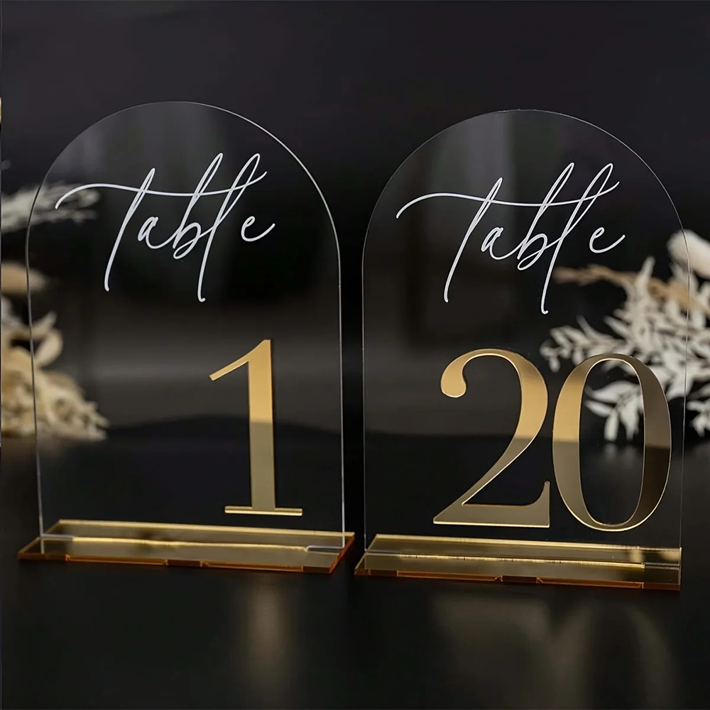 Personalizowane, przezroczyste – Table Number Gold recenzja i cena