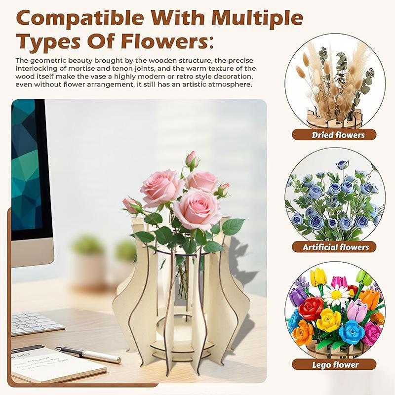 Drewniany wazon-puzzle na buki – Flower Girl Basket recenzja i cena