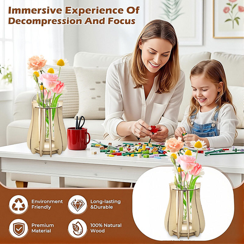 Drewniany wazon-puzzle na buki – Flower Girl Basket recenzja i cena
