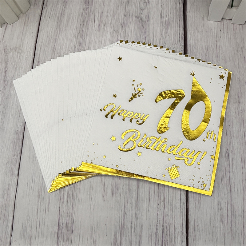 10 szt. Złote serwetki na 70.  – Table Number Gold recenzja i cena